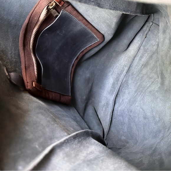 Genuine handmade MILES & LOUIE hunter green leather tote bag shopper shopping - Picture 2 of 13